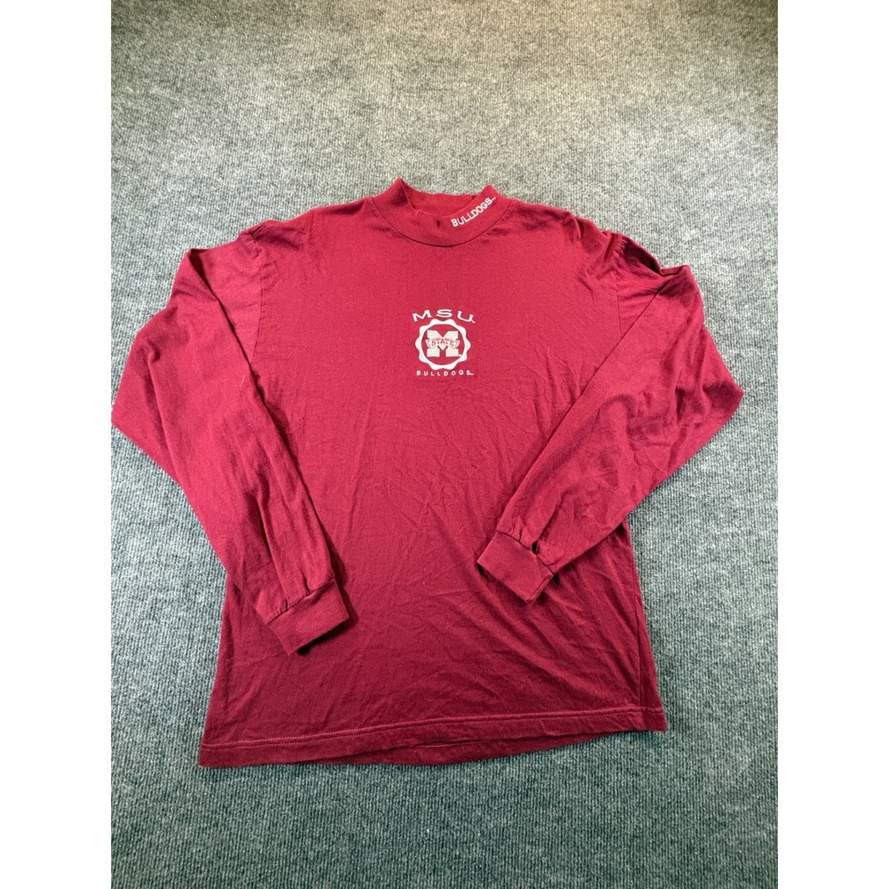 Red Oak MSU Bulldogs Mississippi State Mock Neck Long Sleeve Shirt Maroon Ladies